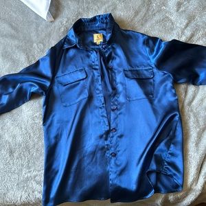 Kasper blue button up shirt